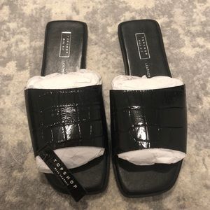 Leather slides